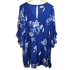 Calvin Klein Dress Size 18 Midi Knee Length Floral Church Wedding Guest Modest